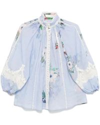 Zimmermann - Periwinkle Everley Blouse - Lyst