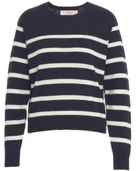 Jucca - Horizontal Stripe Knit Sweater With Round Neckline - Lyst