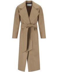 Harris Wharf London - Camel Coat With Belt - Lyst