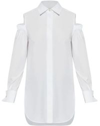 Max Mara - Cold-Shoulder Shirt With Gathered Sleeves - Lyst