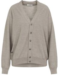 Lemaire - Twisted Cardigan With V-Neck And Button Fastening - Lyst