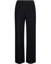 Forte Forte - Fluid Velvet Wide-Leg Pants With Elastic Waistband - Lyst