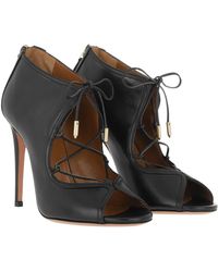 Aquazzura Gia Sandals 105 Leather Black - Noir