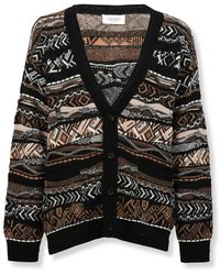 Laneus - Camel Knit Cardigan With Classic Button-Down Front - Lyst