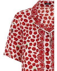 Versace - Strawberry Garden Print Silk Twill Shirt - Lyst