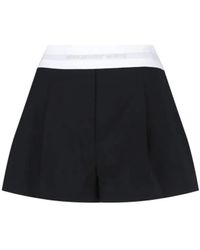 Alexander Wang - High-Waisted Wool Shorts With Elastic Waist - Lyst
