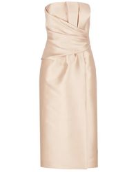 Alberta Ferretti - Ivory Silk Blend Dress - Lyst