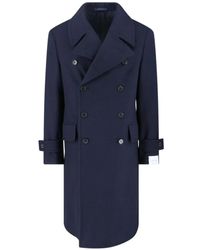 Emanuela Caruso - Double-Breasted Wool Coat With Classic L - Lyst