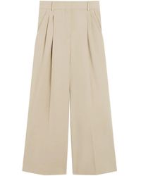 Max Mara - Wide-Leg Trousers With High Waist And Pleated Fron - Lyst