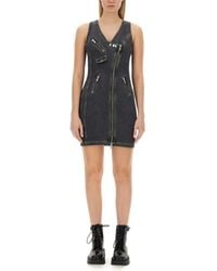 Moschino - Slim Fit Denim Mini Dress - Lyst
