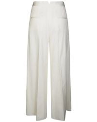 Max Mara - Wide-Leg High-Waisted Pants With Chevron Texture - Lyst