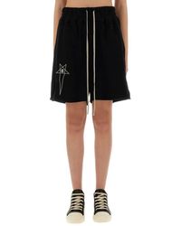 Rick Owens - Relaxed Fit Cotton Shorts - Lyst