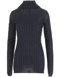 Carven - Ribbed Wool And Silk Sweater - Lyst