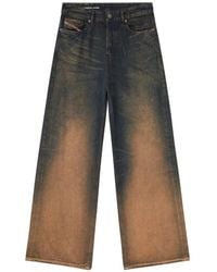 DIESEL - Faded Gradient Wide-Leg Jeans With Five-Pocket Des - Lyst