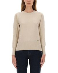 Woolrich - Slim Fit Wool Jersey With Ribbed Detailing - Lyst