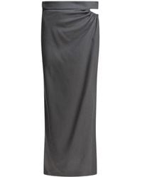 Max Mara - High-Waisted Cut-Out Skirt With Asymmetrical Slit - Lyst