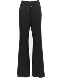 MM6 by Maison Martin Margiela - Flared Wool Blend Pants With Contrast Stitch - Lyst