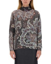 Etro - Oversized Floral Pattern Wool Sweater - Lyst
