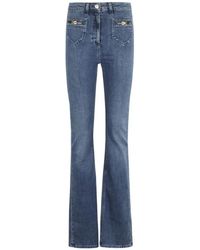 Elisabetta Franchi - Classic Flared Jeans With Fitted Waist - Lyst