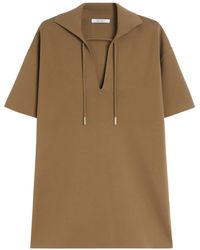 Max Mara - Relaxed Fit Deep V-Neck Top With Drawstring - Lyst