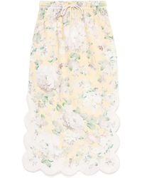 Zimmermann - Acacia Scallop Midi Skirt - Lyst