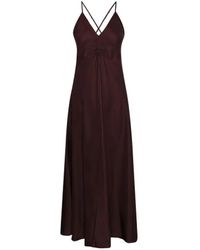 Forte Forte - Flowing Silk Maxi Dress With Deep V-Neckline - Lyst