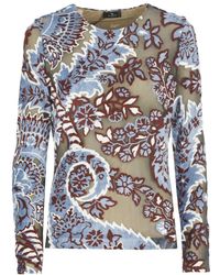 Etro - Tulle Top With Print - Lyst