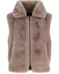 Pinko - High Collar Faux Fur Vest - Lyst