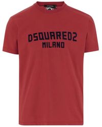 DSquared² - Cotton Crew Neck T-Shirt With Bold Logo - Lyst