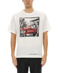 Dolce & Gabbana - Cotton T-Shirt With "Italian Holiday" Print - Lyst
