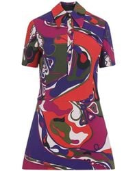 PUCCI - Mini Dress With Bold Abstract Pattern And Pointed - Lyst