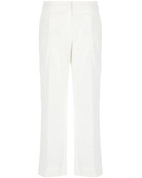 PT Torino - Cropped Cotton Pants With Wide Leg And Turn - Lyst