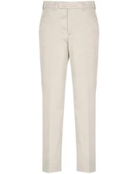 PT Torino - Ivory Cotton And Viscose Pants - Lyst