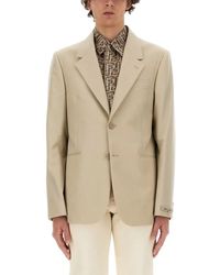Fendi - Tailored Wool Jacket With Notched Lapel - Lyst
