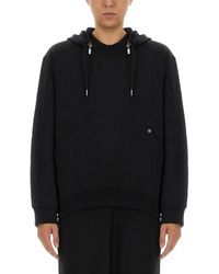 Helmut Lang - Hoodie With Adjustable Drawstrings - Lyst
