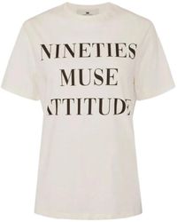 Elisabetta Franchi - T-Shirts And Polos Gesso - Lyst