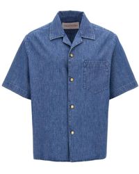 Valentino Garavani - Oversized Denim Shirt With Button Closure - Lyst