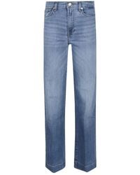 7 For All Mankind - High-Waisted Wide-Flared Jeans With Subtle Whisker - Lyst