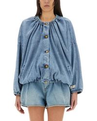 Alysi - Denim Bomber Jacket - Lyst