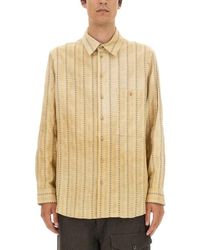 Uma Wang - Oversized Striped Cotton Shirt With Contrast Stitc - Lyst