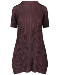 Pleats Please Issey Miyake - Pleated Dress With Flowing Silhouette - Lyst