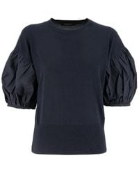 Fabiana Filippi - Balloon Sleeve T-Shirt With Ribbed Detailing - Lyst