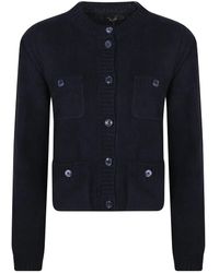 Max Mara - Ribbed Cardigan With Button-Up Front And Classic S - Lyst