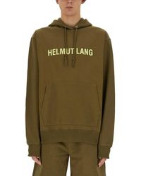 Helmut Lang - Crewneck Sweatshirt With Bold Logo Detail - Lyst