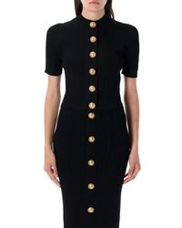 Balmain - Ribbed And Cable-Knit Cardigan - Lyst