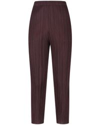Pleats Please Issey Miyake - Pleated Trousers With Cropped Cut - Lyst