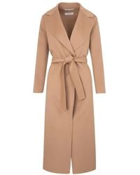 Max Mara - Camel Wool Coat With Exaggerated Lapels - Lyst