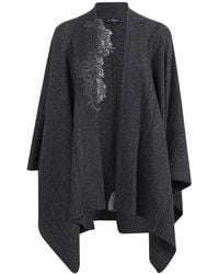 Ermanno Scervino - Flowing Open-Front Cape With Subtle Embroidery - Lyst