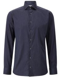 Eton - Slim-Fit Flanellhemd Aus Baumwolle - Lyst