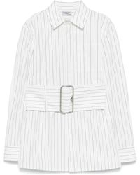 Burberry - Structured Belted Dress With Classic Collar - Lyst